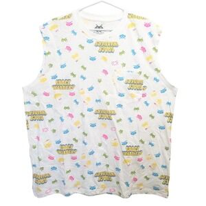 Space Invaders Men's XL Tank Top Taito Retro Video Game Graphic Print Sleeveless